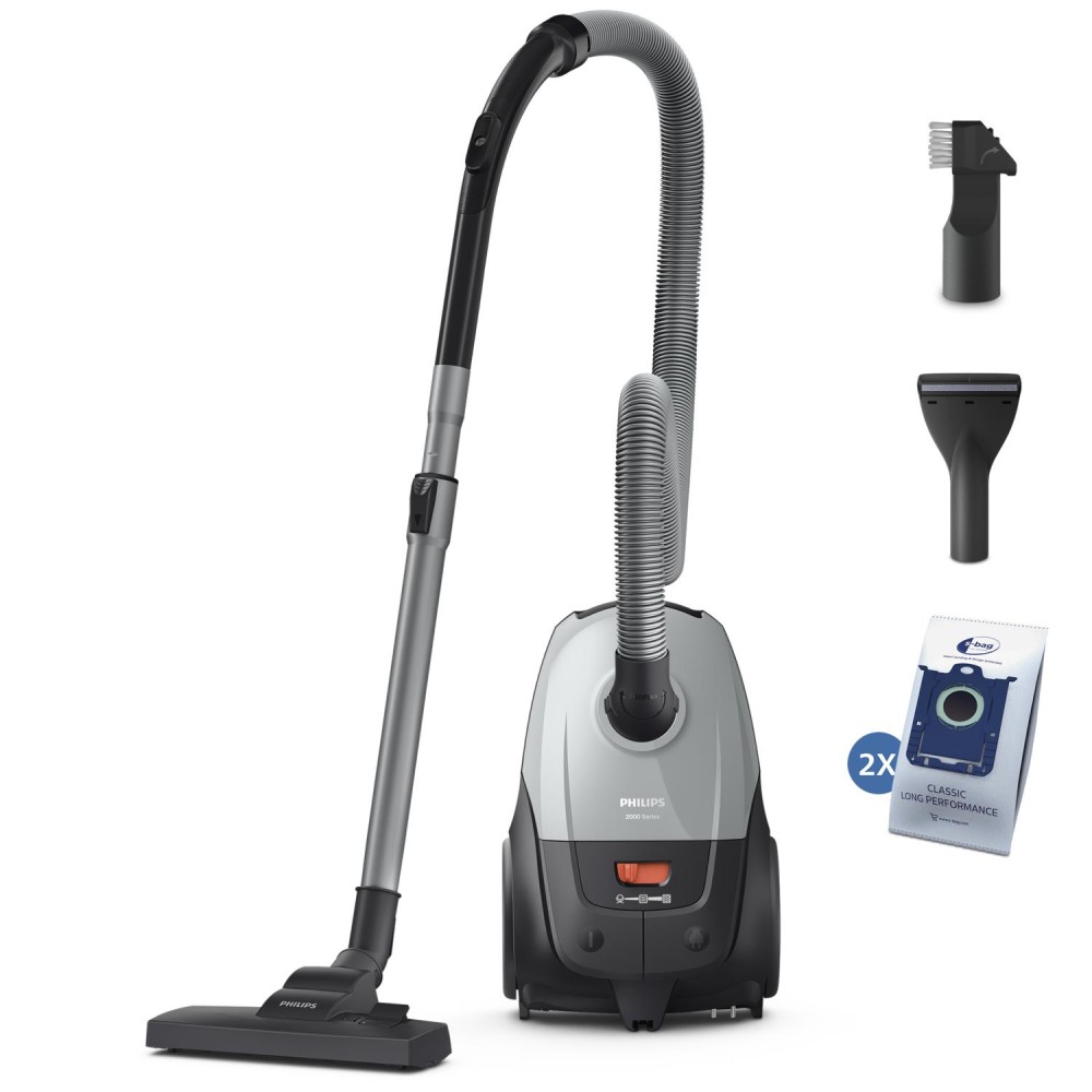 Vacuum Cleaner|PHILIPS|Input power 850 W|Dust capacity 3 L|Cylinder vacuum|Cleaning type Dry|Dust container Dust bag|Colour Black/Grey|XD2142/12