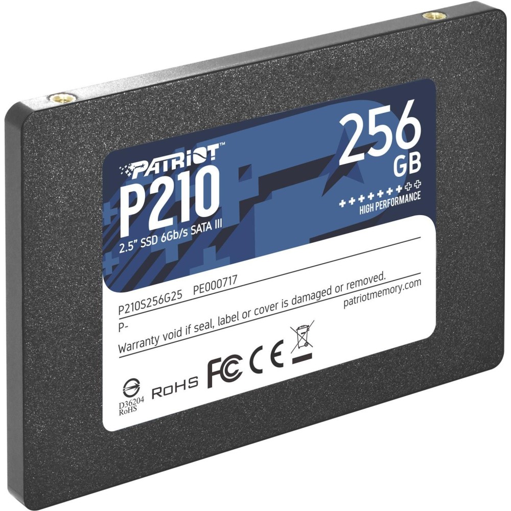 SSD|PATRIOT|P210|256GB|Write speed 400 MBytes/sec|Read speed 500 MBytes/sec|2,5"|TBW 120 TB|P210S256G25