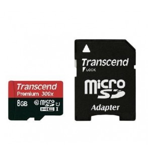 MEMORY MICRO SDHC 8GB W/ADAPT/UHS-I C10 TS8GUSDU1 TRANSCEND