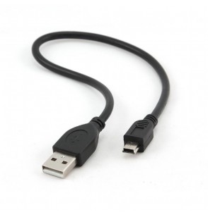 CABLE USB2 AM-MINI 30CM BLACK/CCP-USB2-AM5P-1 GEMBIRD
