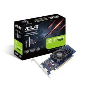 Graphics Card | ASUS | NVIDIA GeForce GT 1030 | 2 GB | 64 bit | PCIE 3.0 16x | GDDR5 | Memory 6008 MHz | GPU 1266 MHz | Single Slot Fansink | 1xHDMI | 1xDisplayPort | GT1030-2G-BRK