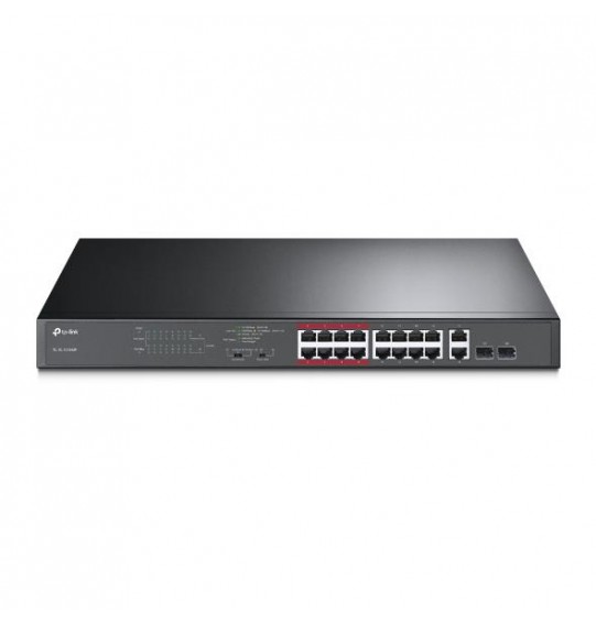 Switch | TP-LINK | Desktop/pedestal | 16x10Base-T / 100Base-TX | 2x10/100/1000BASE-T/SFP combo | PoE+ ports 16 | 192 Watts | TL-SL1218MP