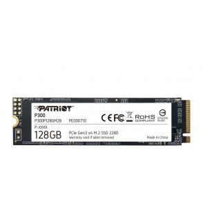 SSD | PATRIOT | P300 | 128GB | M.2 | PCIE | NVMe | 3D NAND | Write speed 600 MBytes/sec | Read speed 1600 MBytes/sec | 3.8mm | TBW 60 TB | P300P128GM28