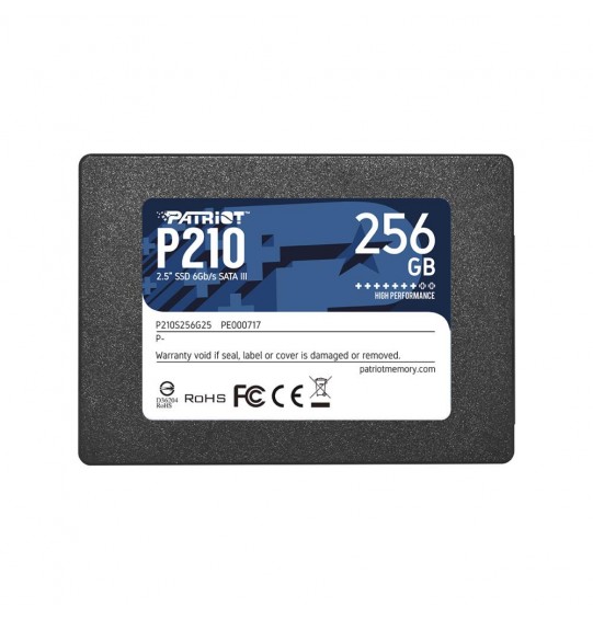 SSD | PATRIOT | P210 | 256GB | SATA 3.0 | Write speed 400 MBytes/sec | Read speed 500 MBytes/sec | 2,5" | TBW 120 TB | P210S256G25