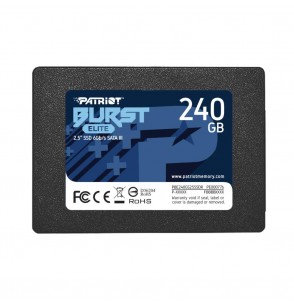 SSD | PATRIOT | Burst Elite | 240GB | SATA 3.0 | 3D NAND | Write speed 320 MBytes/sec | Read speed 450 MBytes/sec | 2,5" | TBW 100 TB | PBE240GS25SSDR
