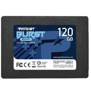 SSD | PATRIOT | Burst Elite | 120GB | SATA 3.0 | 3D NAND | Write speed 320 MBytes/sec | Read speed 450 MBytes/sec | 2,5" | TBW 50 TB | PBE120GS25SSDR