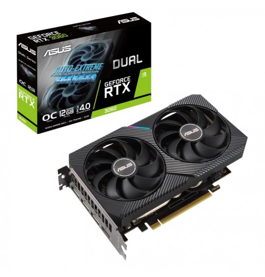 Graphics Card | ASUS | NVIDIA GeForce RTX 3060 | 12 GB | 192 bit | PCIE 4.0 16x | GDDR6 | GPU 1837 MHz | 1xHDMI | 3xDisplayPort | DUAL-RTX3060-O12G-V2