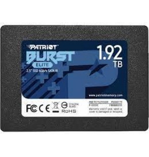 SSD | PATRIOT | Burst Elite | 1.92TB | SATA 3.0 | 3D NAND | Write speed 320 MBytes/sec | Read speed 450 MBytes/sec | 2,5" | TBW 800 TB | PBE192TS25SSDR