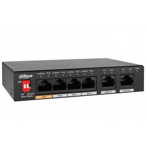 Switch | DAHUA | PFS3005-4ET-60-V2 | Desktop/pedestal | PoE ports 4 | 60 Watts | DH-PFS3005-4ET-60-V2