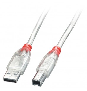CABLE USB2 A-B 0.5M/TRANSPARENT 41751 LINDY