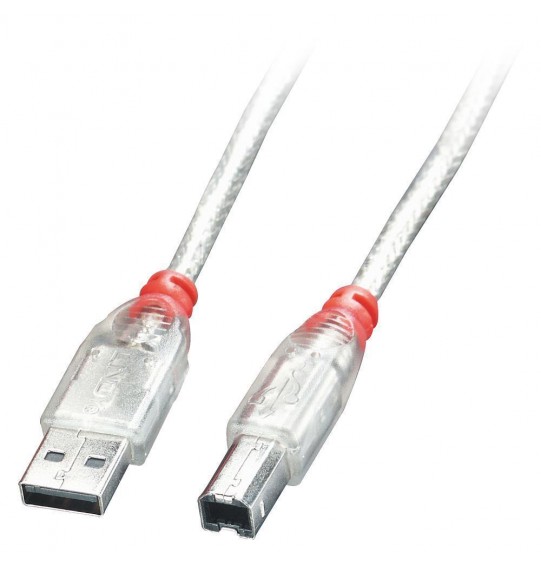 CABLE USB2 A-B 3M/TRANSPARENT 41754 LINDY