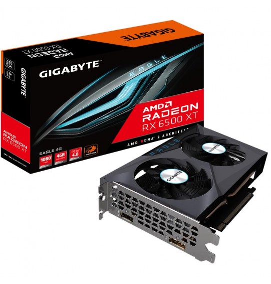 Graphics Card | GIGABYTE | 4 GB | 64 bit | PCIE 4.0 16x | GDDR6 | Memory 18000 MHz | GPU 2610 MHz | 1xHDMI | 1xDisplayPort | GV-R65XTEAGLE-4GD