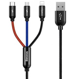 CABLE LIGHTNING TO 3IN1 0.3M/BLACK CAMLT-ASY01 BASEUS
