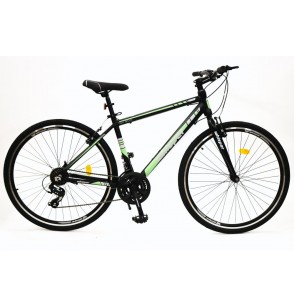 BICYCLE MTB WX300 R:28" F:18"/BLACK/GREEN WHISPER