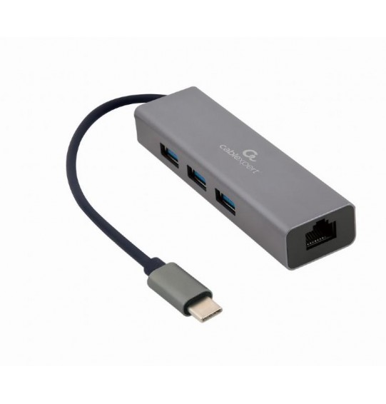 I/O ADAPTER USB-C TO LAN RJ45/USB HUB A-CMU3-LAN-01 GEMBIRD