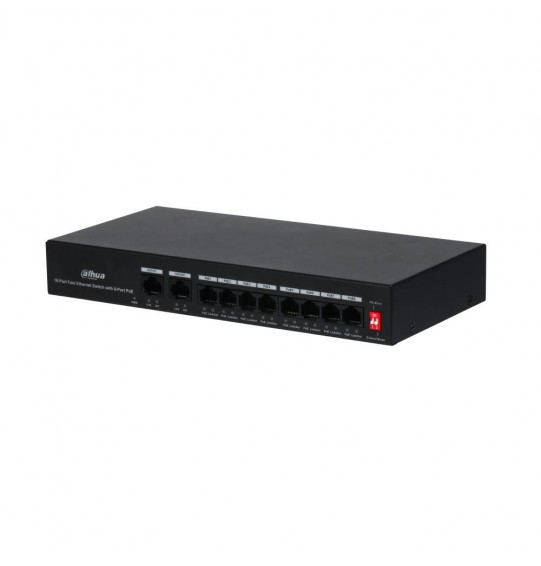 Switch | DAHUA | PFS3010-8ET-65 | 10 | PoE ports 8 | 65 Watts | DH-PFS3010-8ET-65