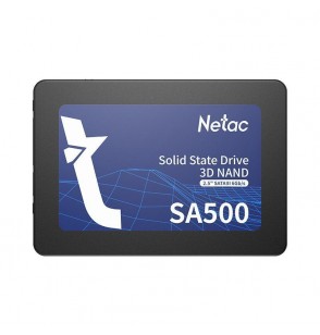 SSD | NETAC | SA500 | 480GB | SATA 3.0 | 3D NAND | Write speed 450 MBytes/sec | Read speed 520 MBytes/sec | 2,5" | TBW 240 TB | MTBF 1500000 hours | NT01SA500-480-S3X