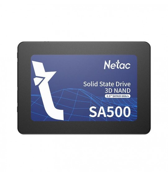 SSD | NETAC | SA500 | 256GB | SATA 3.0 | 3D NAND | Write speed 450 MBytes/sec | Read speed 520 MBytes/sec | 2,5" | TBW 120 TB | MTBF 1500000 hours | NT01SA500-256-S3X