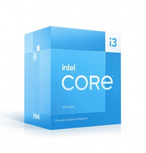 CPU | INTEL | Desktop | Core i3 | i3-13100F | 3400 MHz | Cores 4 | 12MB | Socket LGA1700 | 58 Watts | BOX | BX8071513100FSRMBV