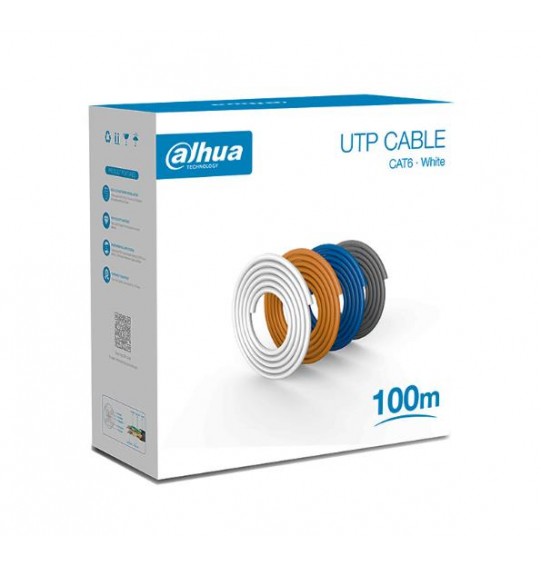 CABLE CAT6 UTP 100M WHITE/PFM920I-6UN-C-100 DAHUA