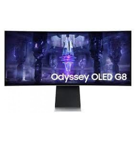 Monitor | SAMSUNG | Odyssey OLED G8 G85SB | 34" | Gaming/Smart/Curved/21 : 9 | Panel OLED | 3440x1440 | 21:9 | 175 Hz | 0.1 ms | Speakers | Height adjustable | Tilt | Colour Silver | LS34BG850SUXEN