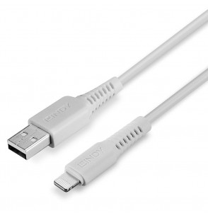 CABLE USB-A TO LIGHTNING 1M/WHITE 31326 LINDY