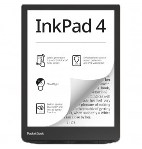 E-Reader | POCKETBOOK | InkPad 4 | 7.8" | 1872x1404 | 1xAudio-Out | 1xUSB-C | Micro SD | Wireless LAN | Bluetooth | PB743G-U-WW
