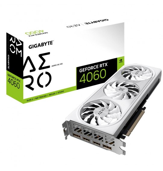 Graphics Card | GIGABYTE | NVIDIA GeForce RTX 4060 | 8 GB | GDDR6 | 128 bit | PCIE 4.0 16x | Dual Slot Fansink | 2xHDMI | 2xDisplayPort | GV-N4060AEROOC-8GD