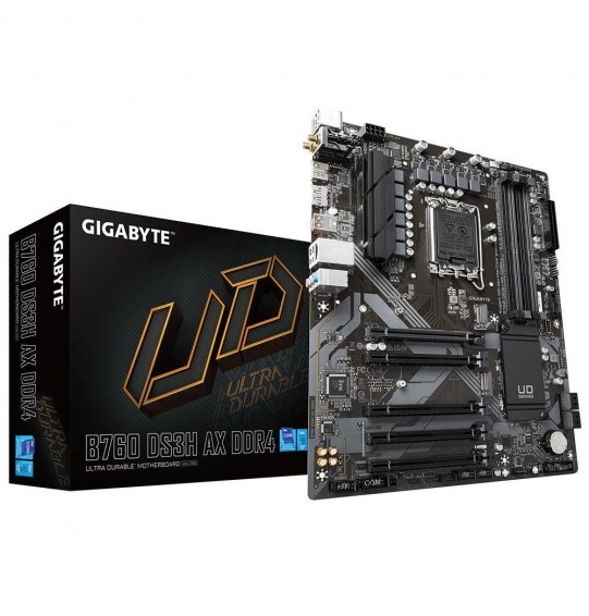 Mainboard | GIGABYTE | Intel B760 Express | LGA1700 | ATX | Memory DDR4 | Memory slots 4 | 4xPCI-Express 3.0 1x | 1xPCI-Express 4.0 16x | 2xM.2 | 1xHDMI | 1xDisplayPort | 2xAudio-In | 1xAudio-Out | 4xUSB 2.0 | 1xUSB 3.2 | 1xUSB-C | 1xPS/2 | 1xRJ45 | 2xRF-