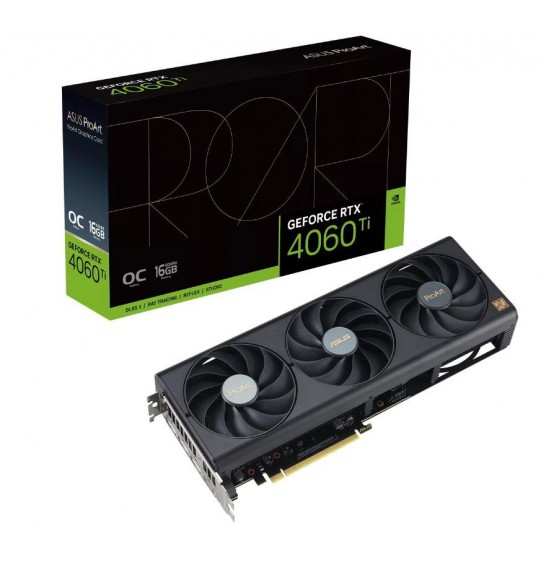 Graphics Card | ASUS | NVIDIA GeForce RTX 4060 Ti | 16 GB | GDDR6 | 128 bit | PCIE 4.0 16x | 1xHDMI | 3xDisplayPort | PROART-RTX4060TI-O16G