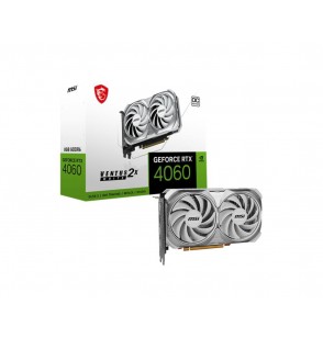 Graphics Card | MSI | NVIDIA GeForce RTX 4060 | 8 GB | GDDR6 | 128 bit | PCIE 4.0 8x | Dual Slot Fansink | 1xHDMI | 3xDisplayPort | RTX4060VEN2XWHITE8GOC