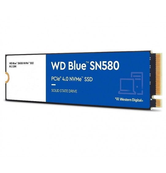 SSD | WESTERN DIGITAL | Blue SN580 | 250GB | M.2 | PCIe Gen4 | NVMe | TLC | Write speed 2000 MBytes/sec | Read speed 4000 MBytes/sec | 2.38mm | TBW 150 TB | MTBF 1500000 hours | WDS250G3B0E