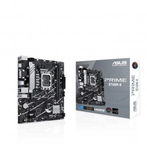 Mainboard | ASUS | Intel B760 Express | LGA1700 | Micro-ATX | Memory DDR5 | Memory slots 2 | 2xPCI-Express 4.0 1x | 1xPCI-Express 4.0 16x | 2xM.2 | 1x15pin D-sub | 1xHDMI | 2xUSB 2.0 | 4xUSB 3.2 | 1xPS/2 | 1xRJ45 | 3xAudio port | PRIMEB760M-K