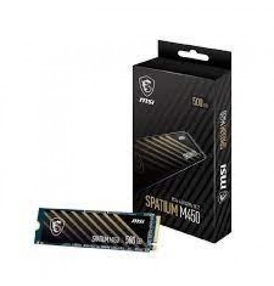 SSD | MSI | SPATIUM M450 | 500GB | M.2 | PCIe Gen4 | NVMe | 3D NAND | Write speed 2300 MBytes/sec | Read speed 3600 MBytes/sec | 2.15mm | TBW 300 TB | MTBF 1500000 hours | S78-440K220-P83