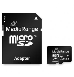MEMORY MICRO SDXC 256GB UHS-1/W/ADAPTER MR946 MEDIARANGE