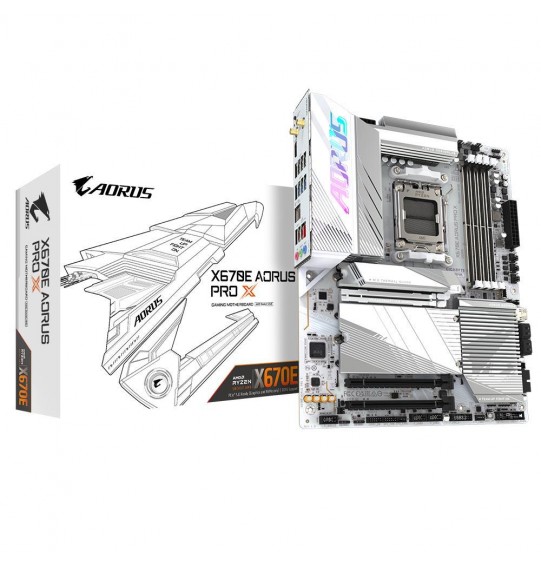 Mainboard | GIGABYTE | AMD X670 | SAM5 | ATX | Memory DDR5 | Memory slots 4 | 2xPCI-Express 3.0 16x | 1xPCI-Express 5.0 16x | 4xM.2 | 1xHDMI | 4xUSB 2.0 | 7xUSB 3.2 | 1xUSB-C | 1xRJ45 | 3xAudio port | X670EAORUSPROX