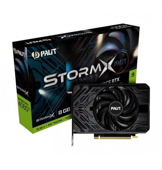 Graphics Card | PALIT | NVIDIA GeForce RTX 4060 Ti | 8 GB | GDDR6 | 128 bit | PCIE 4.0 16x | GPU 2310 MHz | Dual Slot Fansink | 1xHDMI | 3xDisplayPort | NE6406T019P1-1060F