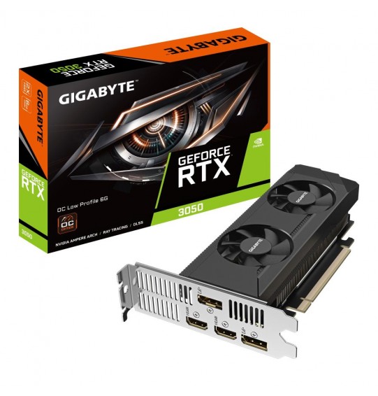 Graphics Card | GIGABYTE | NVIDIA GeForce RTX 3050 | 6 GB | GDDR6 | 96 bit | PCIE 4.0 16x | Memory 14000 MHz | GPU 1470 MHz | Dual Slot Fansink | 2xHDMI | 2xDisplayPort | GV-N3050OC-6GL