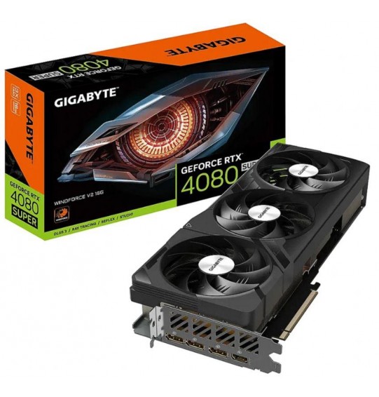 Graphics Card | GIGABYTE | NVIDIA GeForce RTX 4080 SUPER | 16 GB | GDDR6X | 256 bit | PCIE 4.0 16x | GPU 2550 MHz | Triple slot Heatpipe | 1xHDMI | 3xDisplayPort | GV-N408SWF3V2-16GD1.0