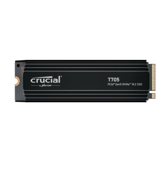 SSD | CRUCIAL | T705 | 1TB | M.2 | PCIe Gen5 | NVMe | Write speed 10200 MBytes/sec | Read speed 13600 MBytes/sec | TBW 600 TB | CT1000T705SSD5