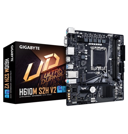 Mainboard | GIGABYTE | Intel H610 | LGA1700 | Micro-ATX | Memory DDR5 | Memory slots 2 | 1xPCI-Express 3.0 1x | 1xPCI-Express 4.0 16x | 1xM.2 | 1x15pin D-sub | 1xHDMI | 2xDisplayPort | 4xUSB 2.0 | 2xUSB 3.2 | 1xPS/2 | 1xRJ45 | 3xAudio port | H610MS2HV21.0