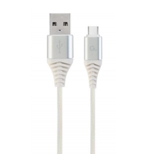 CABLE USB-C 1M SILVER/WHITE/CC-USB2B-AMCM-1M-BW2 GEMBIRD