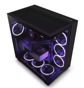 Case | NZXT | H9 FLOW | MidiTower | Case product features Transparent panel | Not included | ATX | MicroATX | MiniITX | Colour Black | CM-H91FB-01