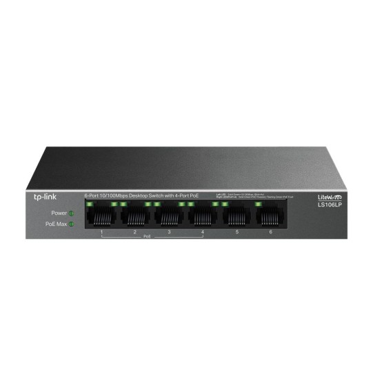 Switch | TP-LINK | LS106LP | Desktop/pedestal | 6x10Base-T / 100Base-TX | PoE ports 4 | LS106LP