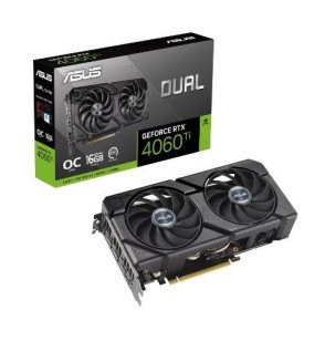 Graphics Card | ASUS | NVIDIA GeForce RTX 4060 Ti | 16 GB | GDDR6 | 128 bit | PCIE 4.0 16x | Dual Slot Fansink | 1xHDMI | 3xDisplayPort | DUAL-RTX4060TI-O16G-EVO