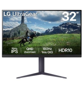 LCD Monitor | LG | 31.5" | Panel IPS | 2560x1440 | 16:9 | 180Hz | 1 ms | Pivot | Height adjustable | Tilt | Colour Black | 32GS85Q-B