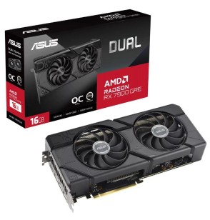 Graphics Card | ASUS | AMD Radeon RX 7900 GRE | 16 GB | GDDR6 | 256 bit | PCIE 4.0 16x | Two and Half Slot Fansink | 1xHDMI | 3xDisplayPort | DUAL-RX7900GRE-O16G