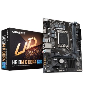 Mainboard | GIGABYTE | Intel H610 | LGA1700 | Micro-ATX | Memory DDR4 | Memory slots 2 | 1xPCI-Express 3.0 1x | 1xPCI-Express 4.0 16x | 1xM.2 | 1xHDMI | 4xUSB 2.0 | 2xUSB 3.2 | 1xRJ45 | 3xAudio port | H610MKDDR42.0