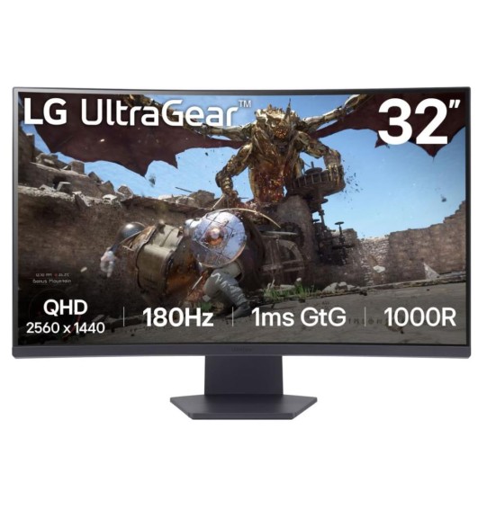 LCD Monitor | LG | 32GS60QC-B | 32" | Gaming/Curved | Panel VA | 2560x1440 | 16:9 | 180 Hz | Matte | 1 ms | Tilt | 32GS60QC-B