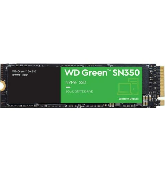 SSD | WESTERN DIGITAL | Green SN350 | 1TB | M.2 | PCIE | NVMe | QLC | Write speed 2500 MBytes/sec | Read speed 3200 MBytes/sec | WDS100T3G0C